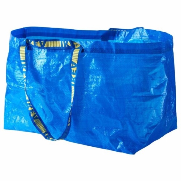 IKEA | Bags | Ikeablue Tarp Plastic Durable Shopping Bag Tote | Poshmark